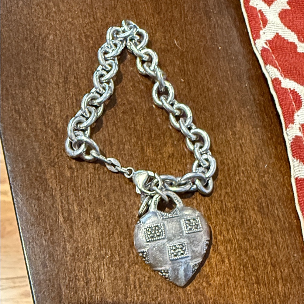 Judith Ripka Silver Heart Charm Bracelet